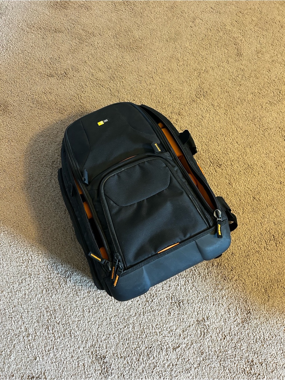 Case Logic Black Backpack with Orange Accents — Men's Tech or camera Backpack